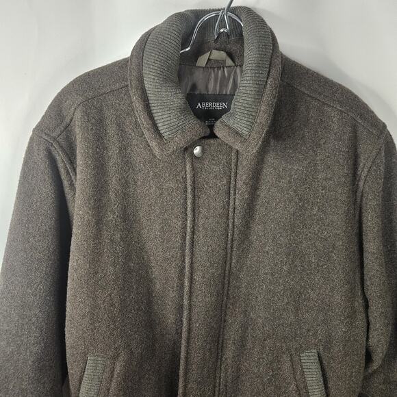 Vintage Aberdeen Wool Bomber Jacket Flight Coat Medium Lined Insulated Gray - Picture 2 of 8